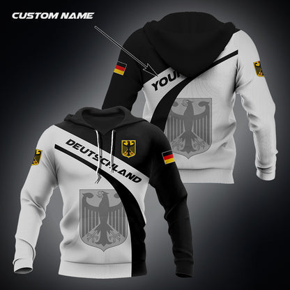 Custom Name Germany Deutschland Coat Of Arms Black And White Unisex Adult Shirts