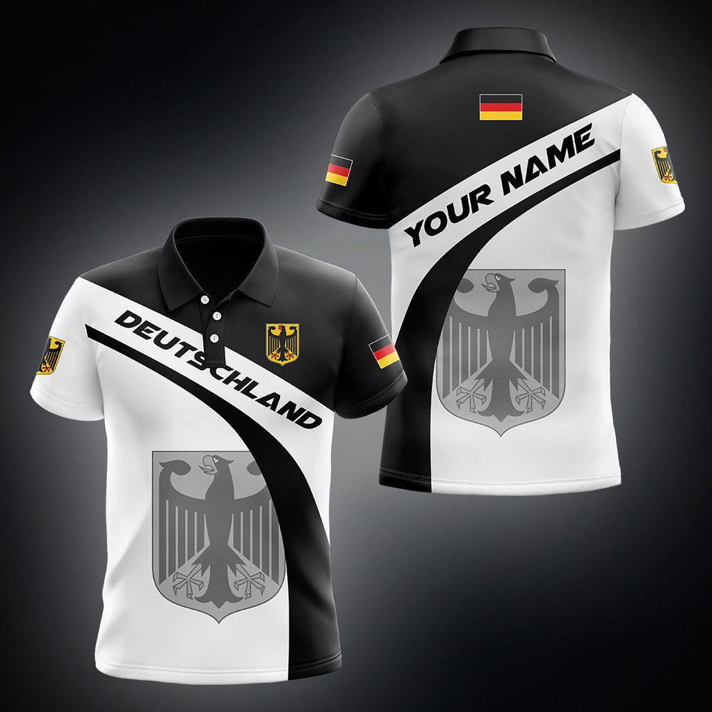 Benutzerdefinierte Name Deutschland Deutschland Wappen schwarz und weiß Unisex Erwachsene Shirts