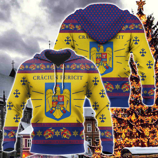 Romania-Crăciun Fericit Unisex Adult Hoodies