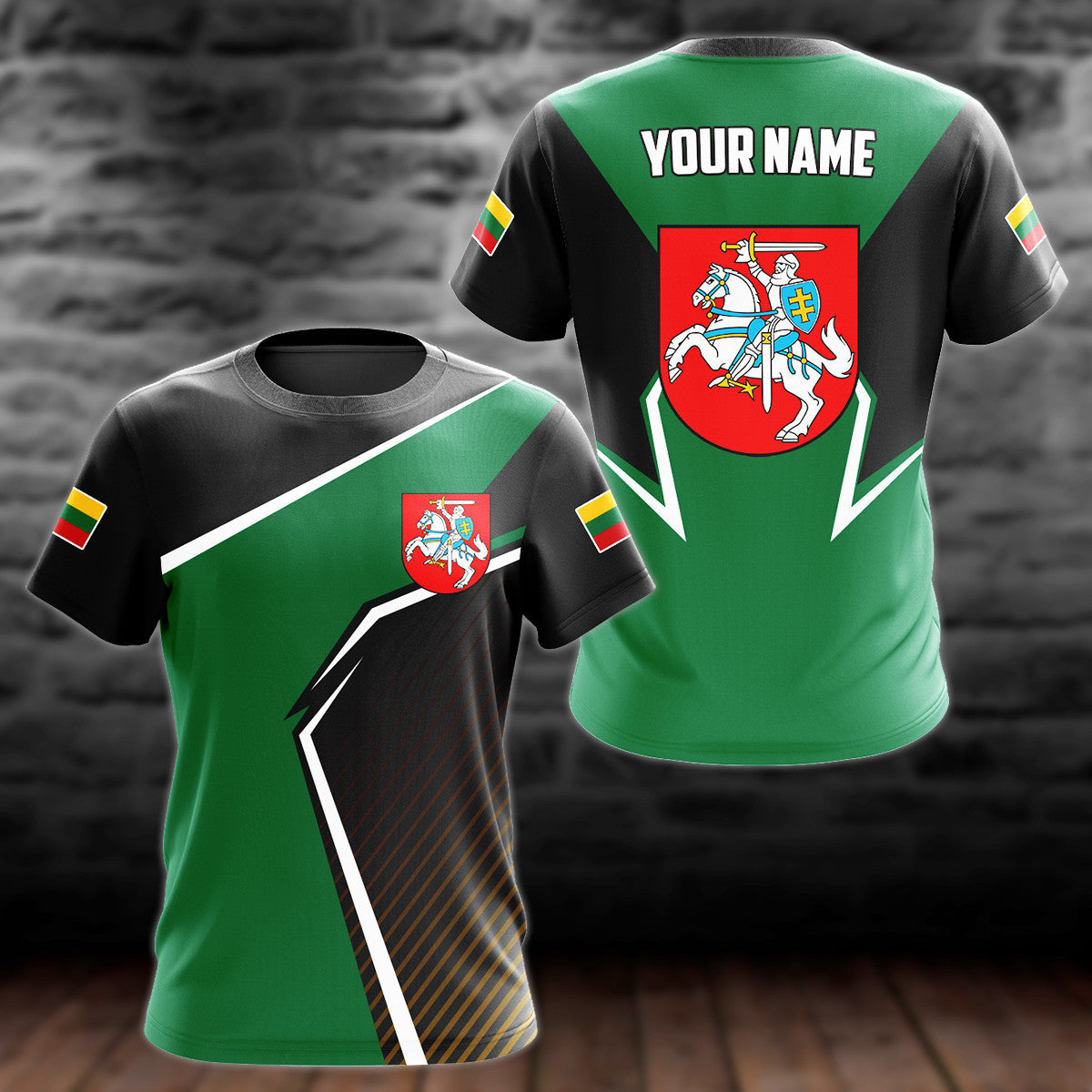 Customize Lithuania Coat Of Arms Victory V2 Unisex Adult Shirts