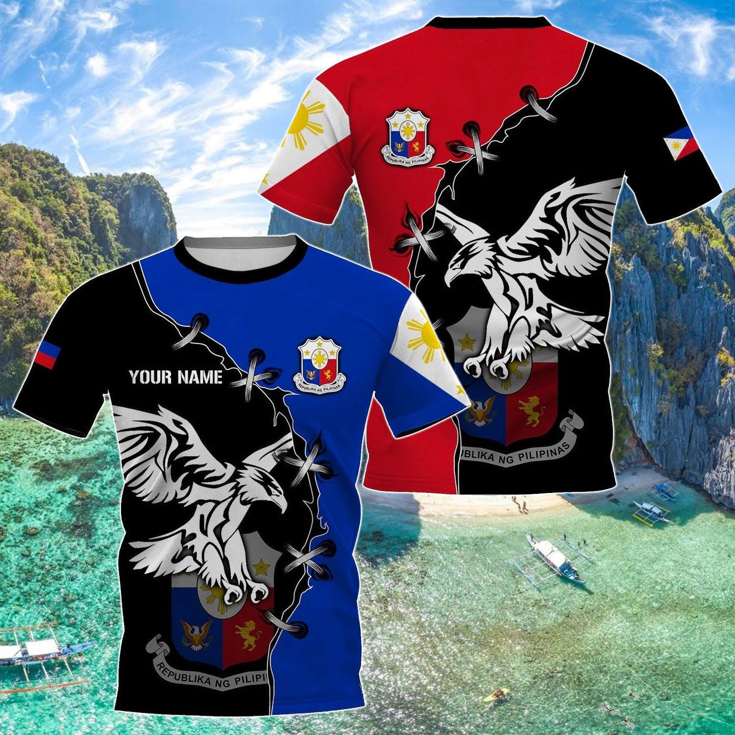 Customize Philippines Coat Of Arms & Flag 3D Unisex Adult Shirts