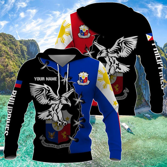 Customize Philippines Coat Of Arms & Flag 3D Unisex Adult Shirts