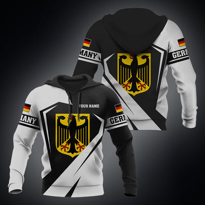 Custom Name Germany Coat Of Arms Diamond White Unisex Adult Shirts