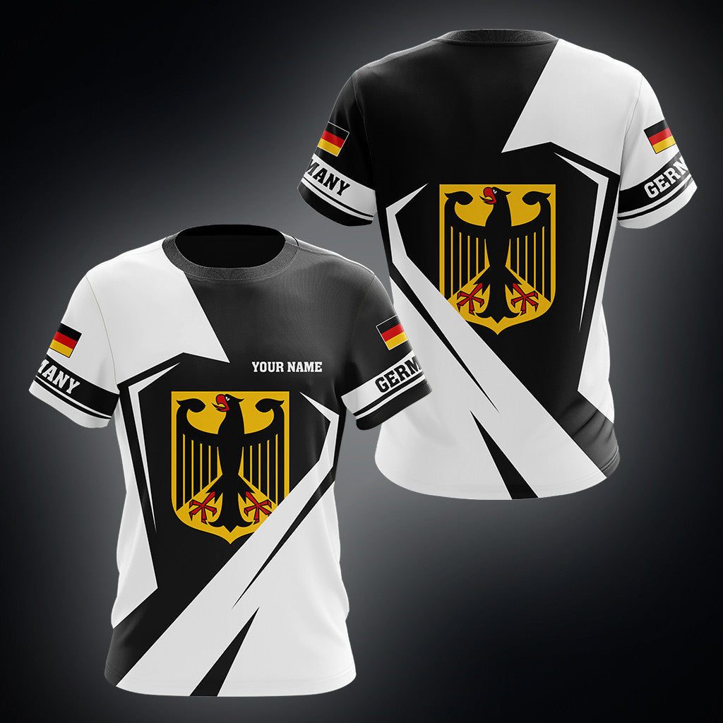 Benutzerdefinierte Name Deutschland Wappen Diamant weiß Unisex Erwachsene Shirts