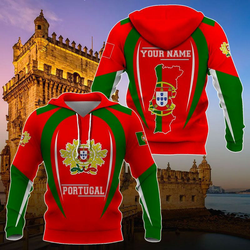 Portugal Wappen &amp; Flagge 3D Unisex Erwachsene Shirts anpassen