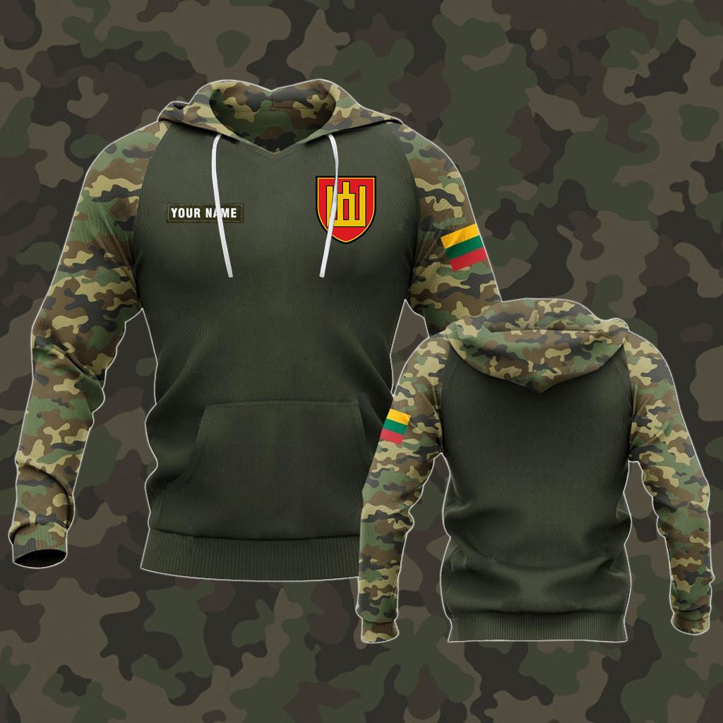 Sweats à capuche unisexes à personnaliser avec motif camouflage lituanien pour adultes