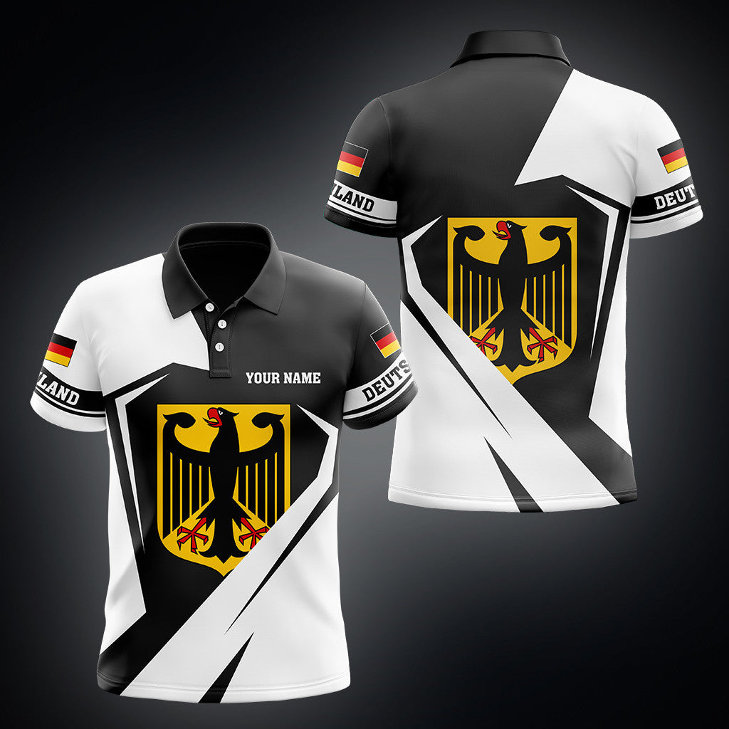 Benutzerdefinierte Name Deutschland Deutschland Wappen Diamant weiß Unisex Erwachsene Shirts