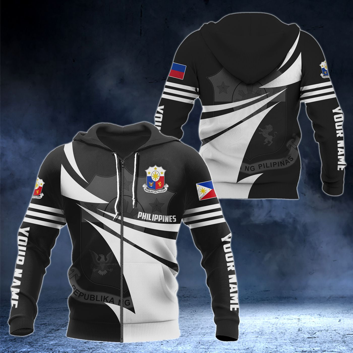 Customize Philippines Coat Of Arms Style 3D Print Unisex Adult Hoodies