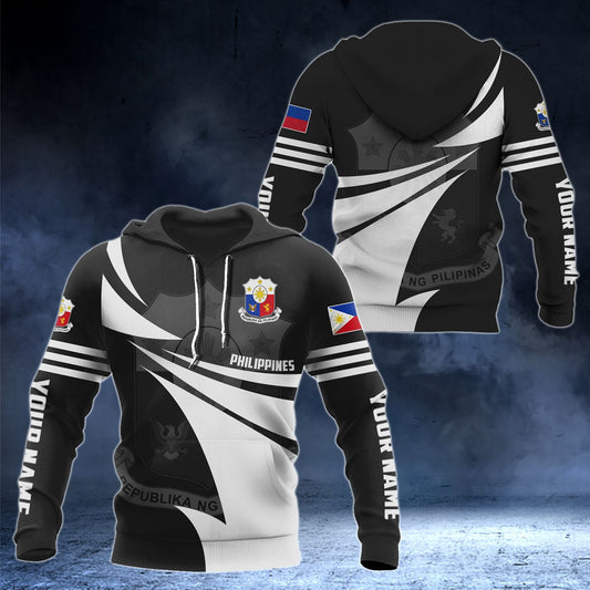 Customize Philippines Coat Of Arms Style 3D Print Unisex Adult Hoodies