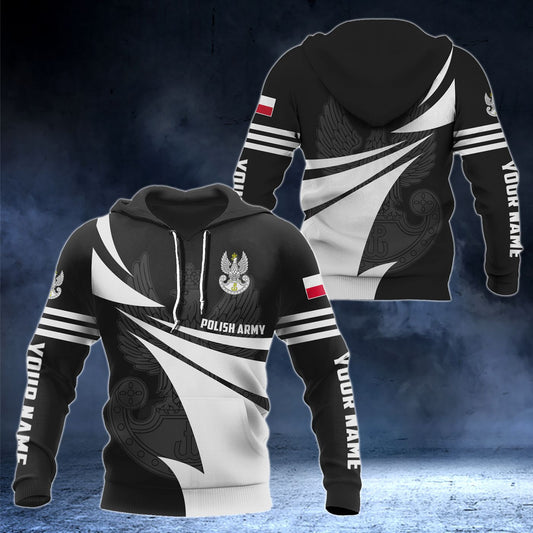 Sweats à capuche unisexes pour adultes avec impression 3D de style armée polonaise personnalisable