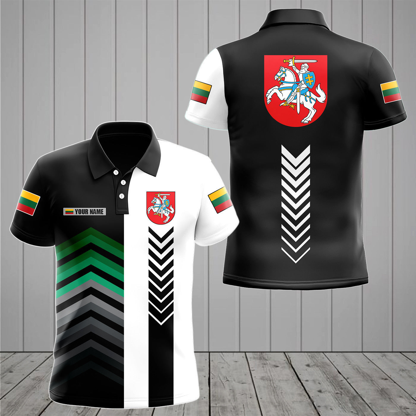 Custom Name Coat Of Arms Lithuania Speed Style Unisex Adult Shirts