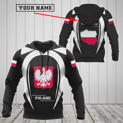 Polen Karte &amp; Wappen V2 Unisex Erwachsene Hoodies Personalisieren