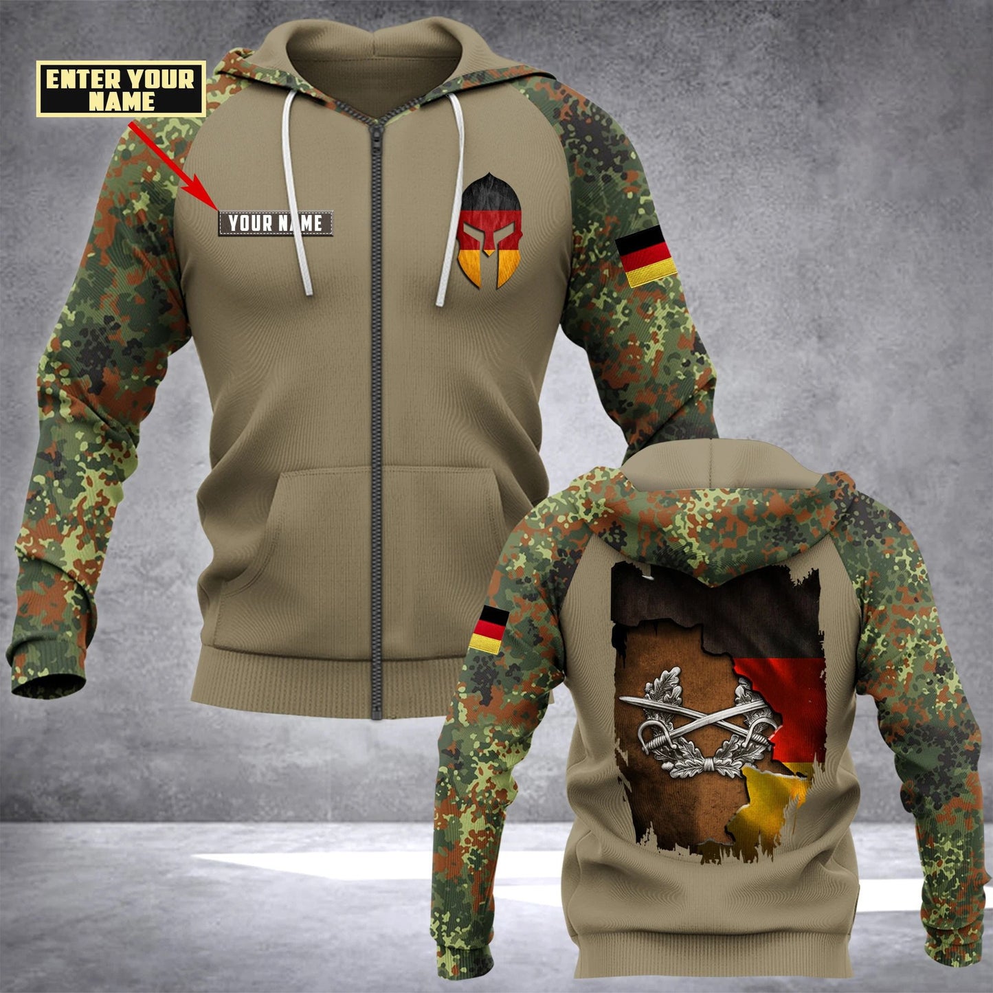 Customize German Army Logo & Flag Unisex Adult Hoodies