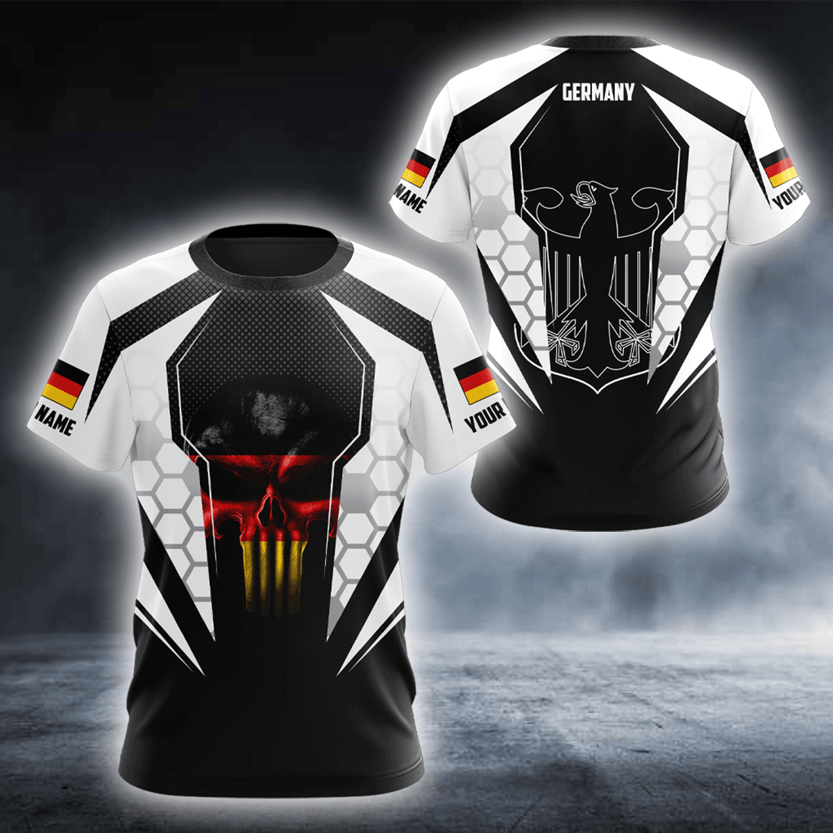 Deutschland Sport Cyberpunk auf schwarz Unisex Erwachsene Shirts anpassen