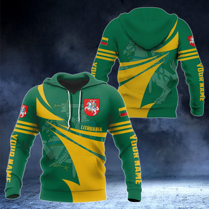 Customize Lithuania Flag Color Style 3D Print Unisex Adult Hoodies