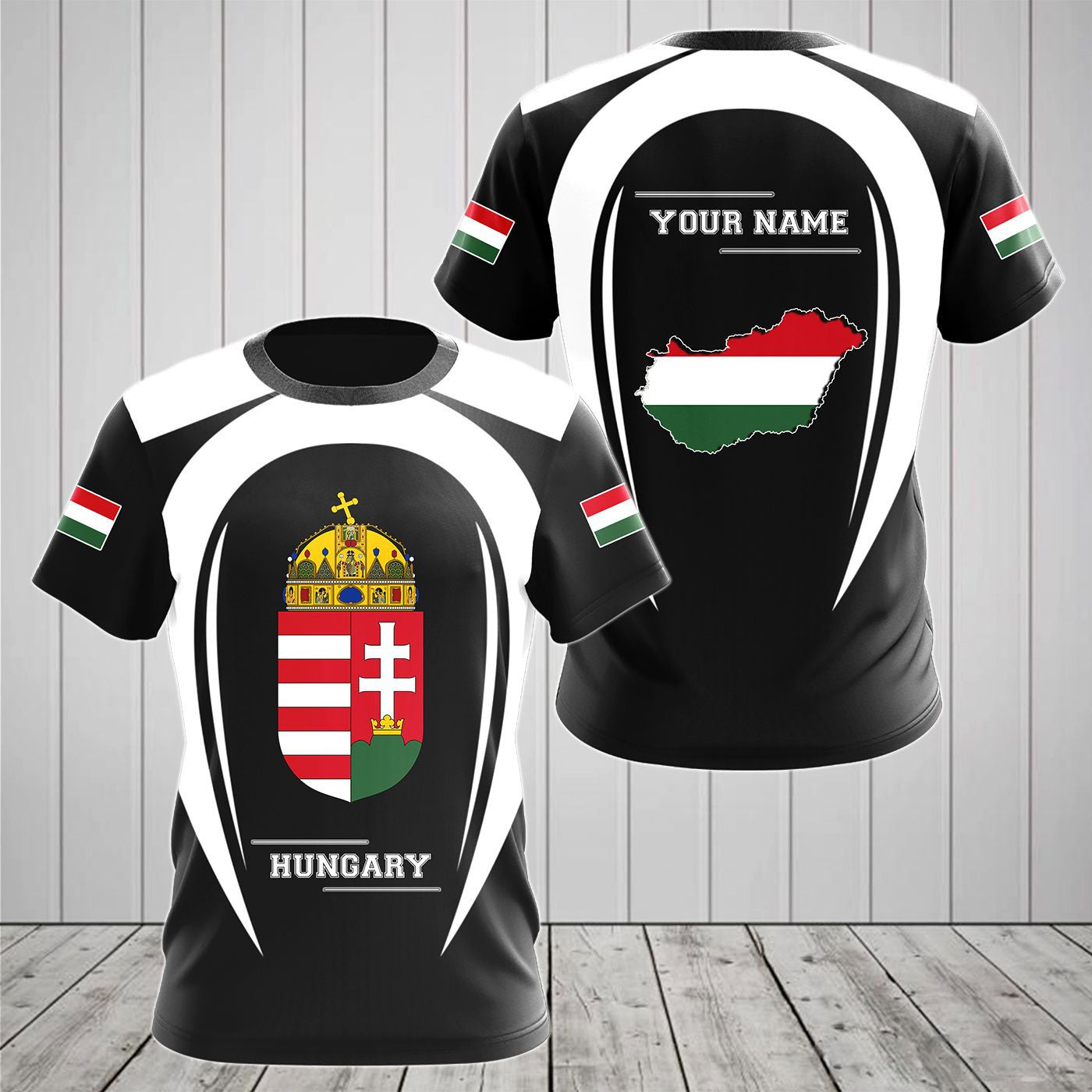 Customize Hungary Map & Coat Of Arms V2 Unisex Adult Shirts