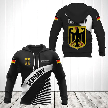 Deutschland Wappen Schwarz Stil Unisex Erwachsene Hoodies Anpassen