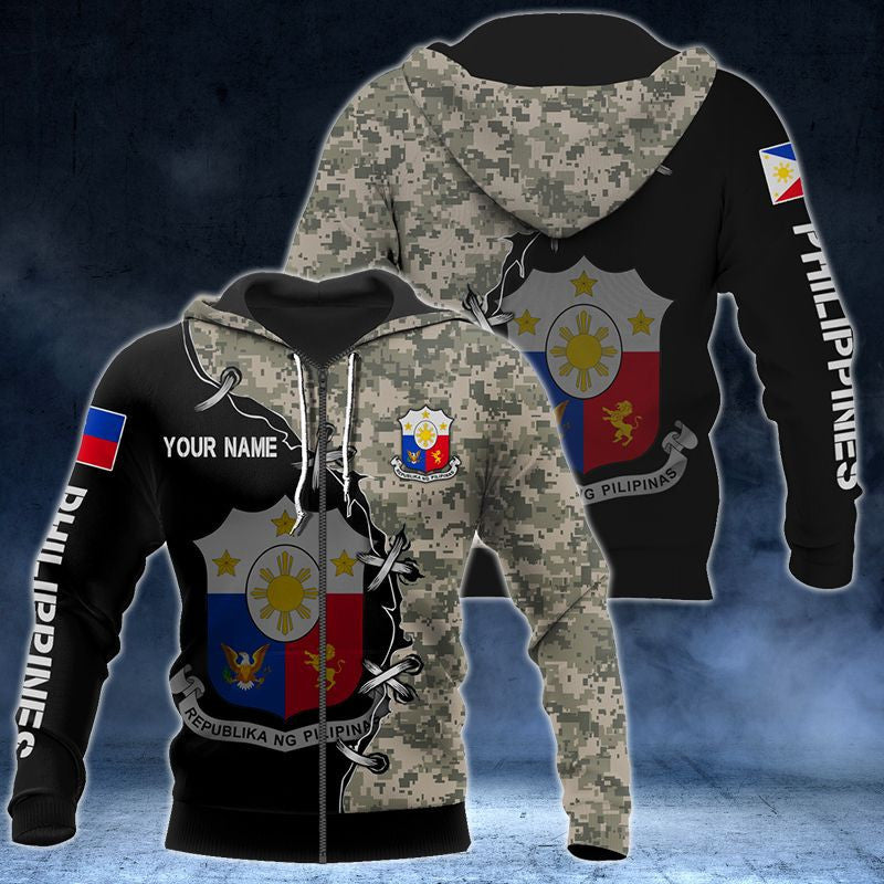 Sweat à capuche unisexe pour adulte avec camouflage Philippines Coat Of Arms V2