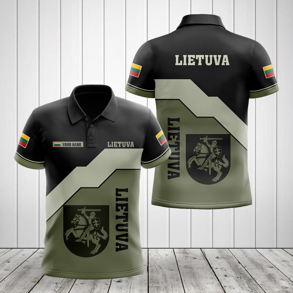 Custom Name Lietuva Coat Of Arms And Flag Unisex Adult Shirts