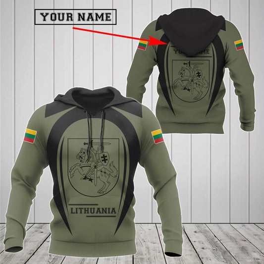 Customize Lithuania Black Coat Of Arms V2 Unisex Adult Hoodies