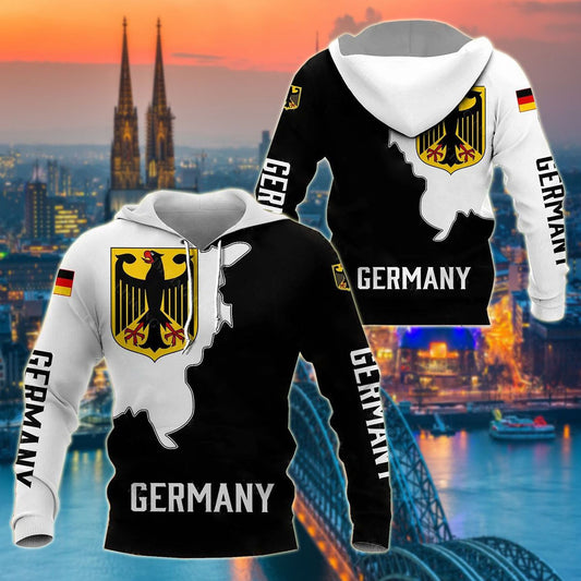 Deutschland Wappen Schwarz - Weiß Stil Unisex Erwachsene Shirts