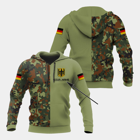 Custom Name Germany Coat Of Arms Half Camo Design Unisex Adult Shirts