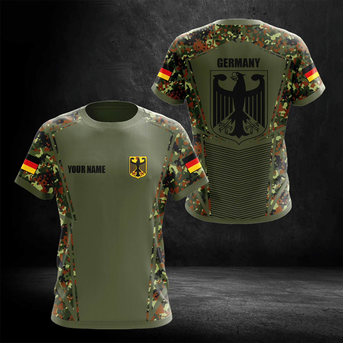 Customize Germany Camouflage Coat Of Arm Machine Unisex Adult Shirts