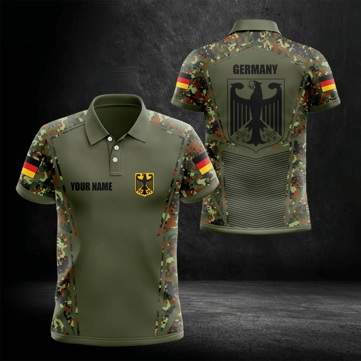 Customize Germany Camouflage Coat Of Arm Machine Unisex Adult Shirts