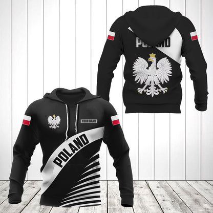 Customize Poland Coat Of Arms Black Style Unisex Adult Hoodies