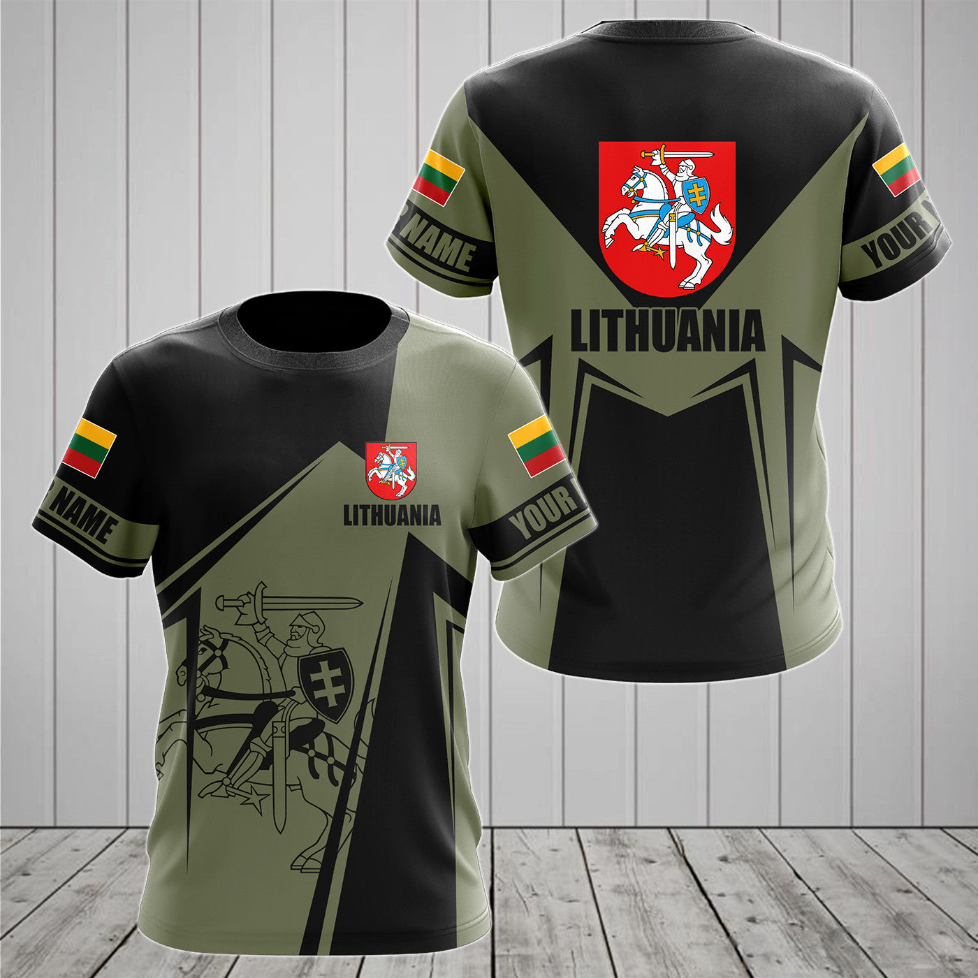 Customize Lithuania Coat Of Arms New Form Unisex Adult Shirts