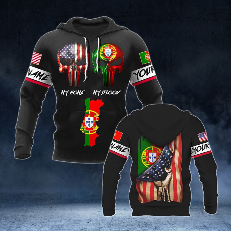 Anpassen Amerika Meine Heimat Portugal Mein Blut V2 Unisex Erwachsene Hoodies