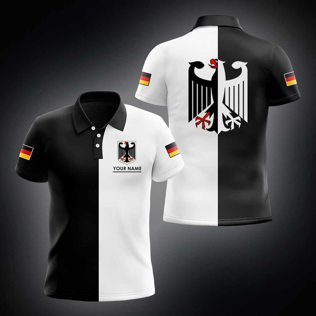 Benutzerdefinierte Name Deutschland Halb Schwarz Halb Weiß Unisex Erwachsene Shirts