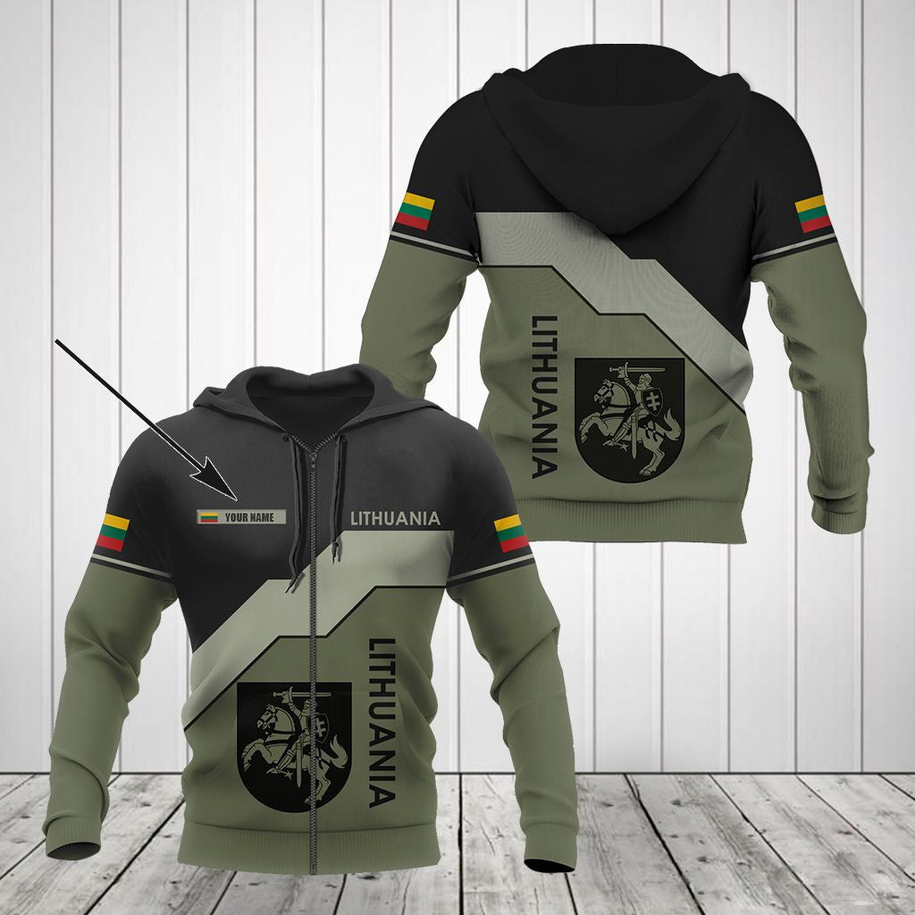 Custom Name Lithuania Coat Of Arms And Flag Unisex Adult Shirts