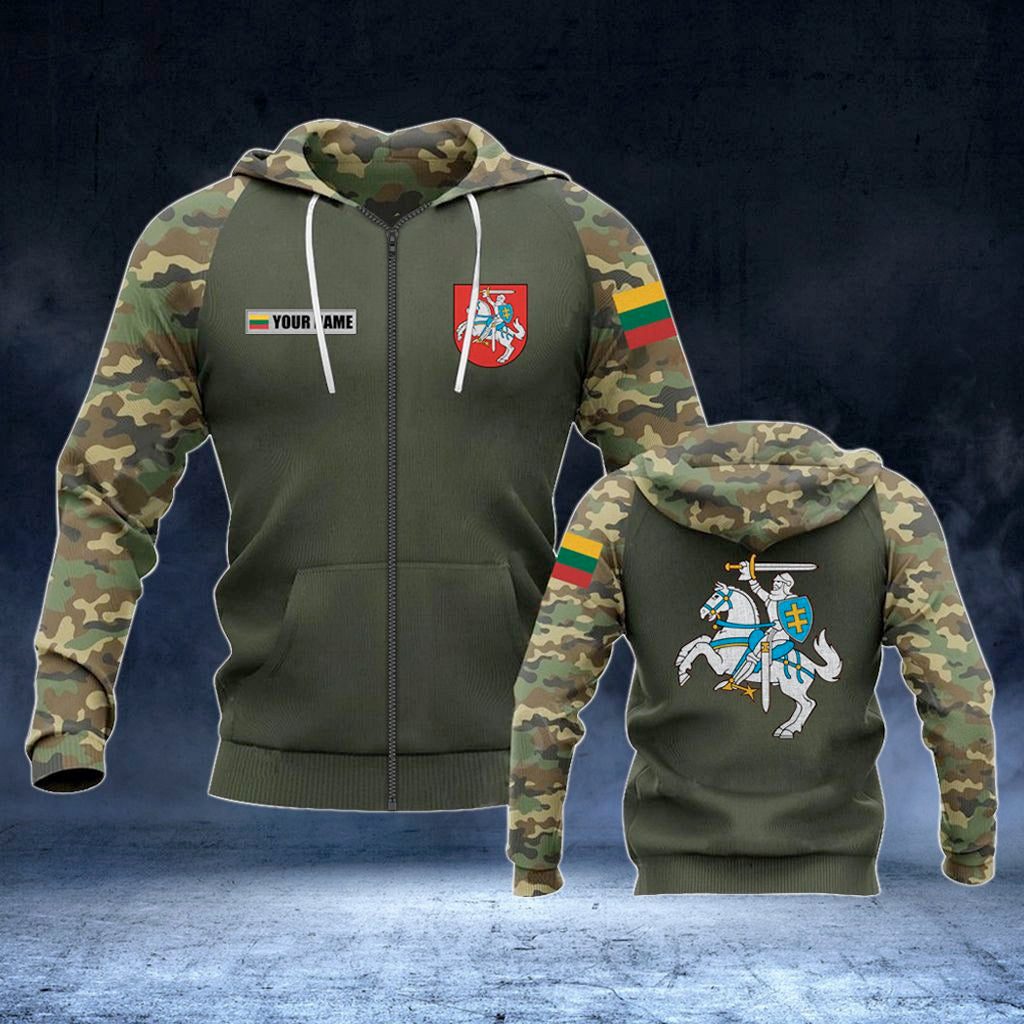 Customize Lithuania Coat Of Arms - Camo Unisex Adult Hoodies