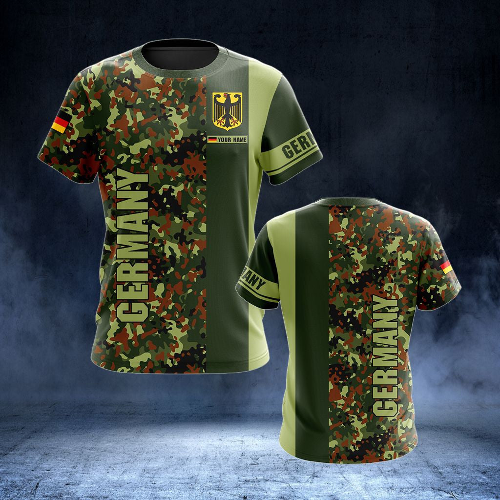 T-shirts unisexes pour adultes avec nom personnalisé Camo Germany