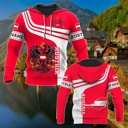 Österreich Wappen Flagge Karte Unisex Erwachsene Hoodies Anpassen