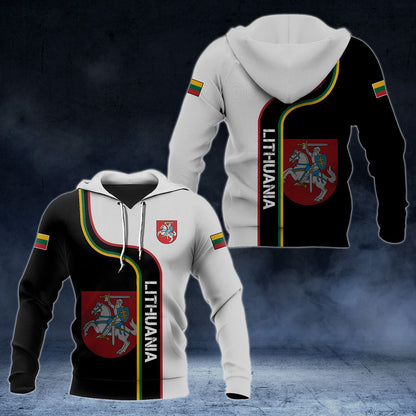 Lithuania Line Color Unisex Adult Hoodies