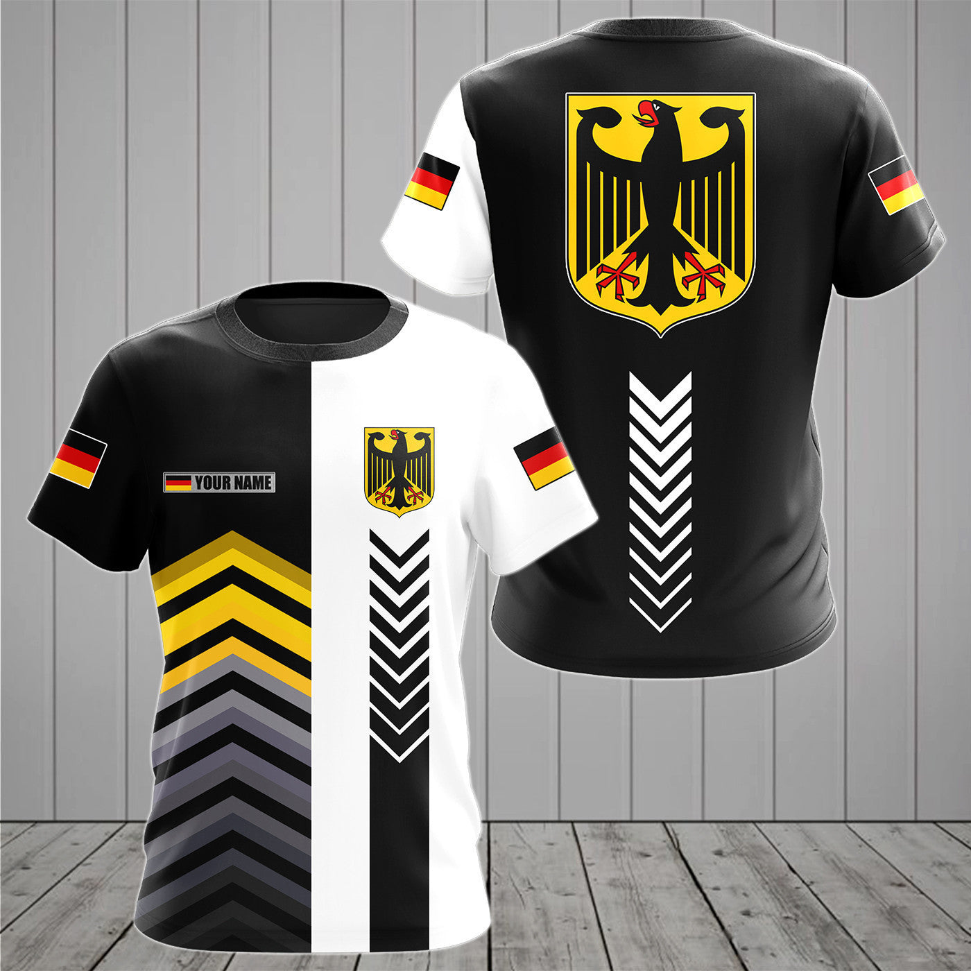 Benutzerdefinierte Name Wappen Deutschland Speed ​​Style Unisex Erwachsene Shirts