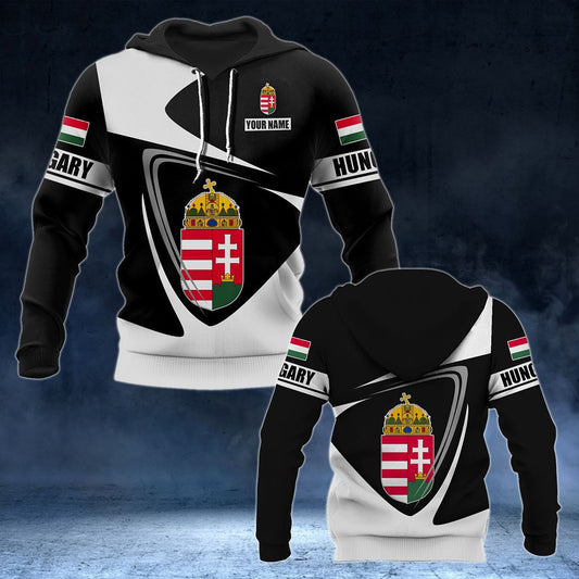 Customize Hungary Coat Of Arms - Flag V2 Unisex Adult Hoodies