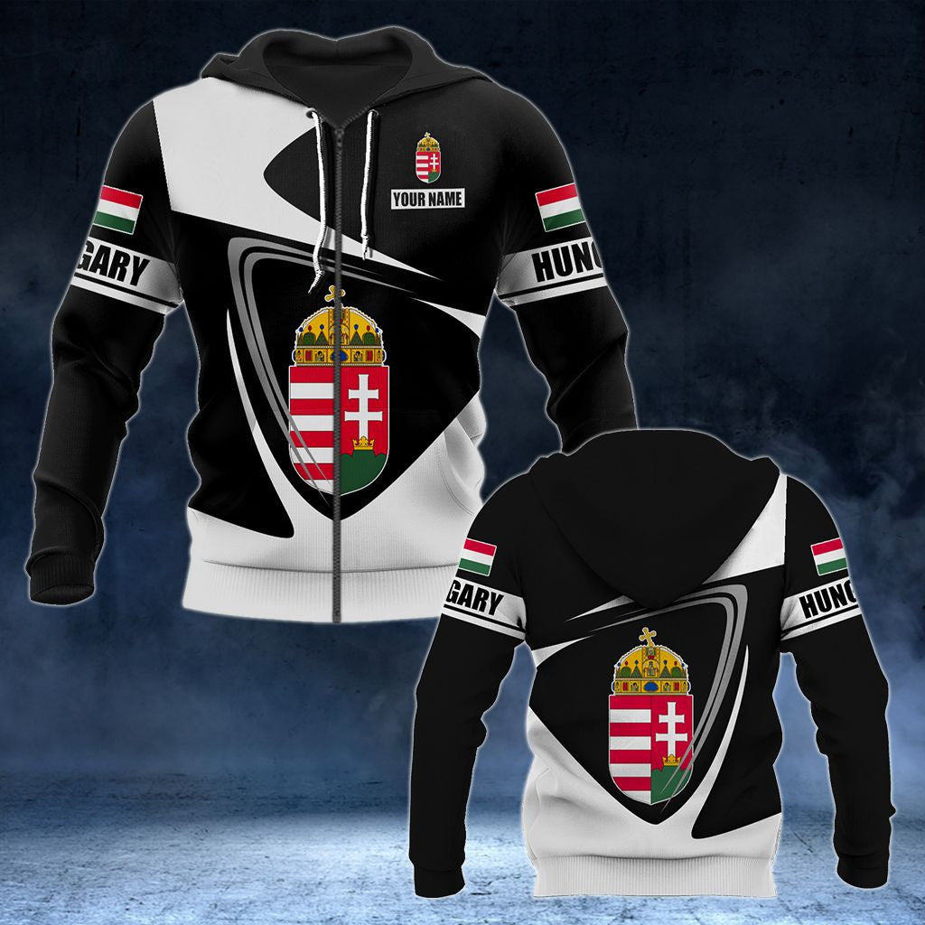 Customize Hungary Coat Of Arms - Flag V2 Unisex Adult Hoodies