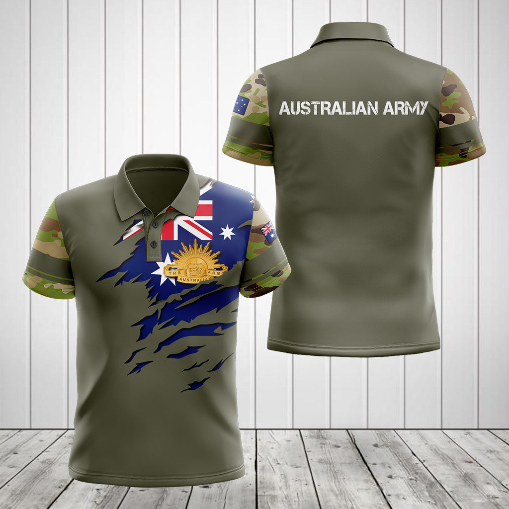 T-shirts unisexes pour adultes avec motif camouflage militaire 3D du drapeau australien