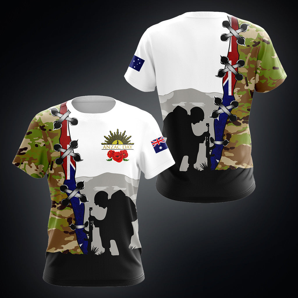 Australische Armee Flagge ANZAC Day Camo Unisex Erwachsene Shirts