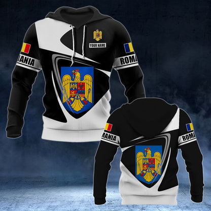 Customize Romania Coat Of Arms - Flag V2 Unisex Adult Hoodies