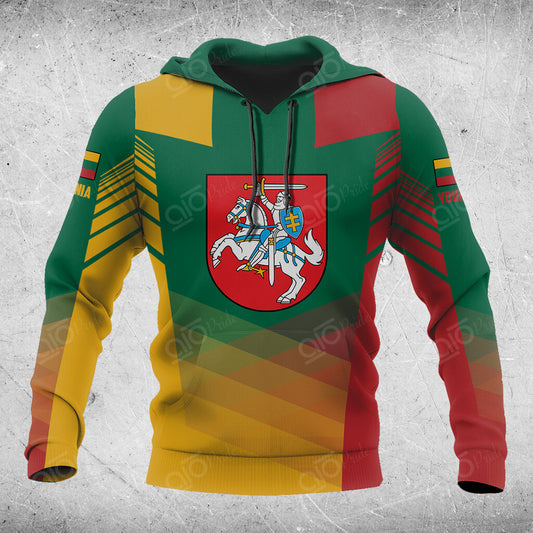 Custom Name Lithuania Flag Criss Cross Style Hoodies