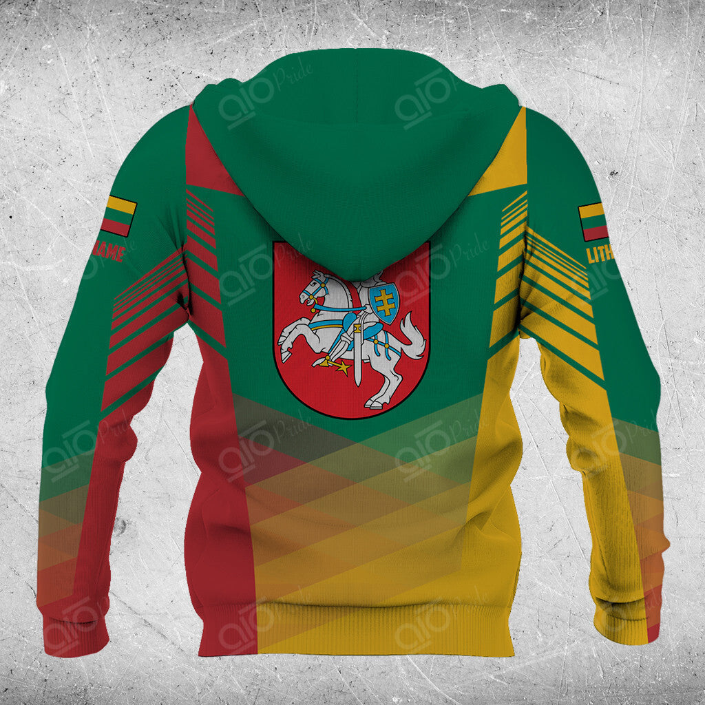 Custom Name Lithuania Flag Criss Cross Style Hoodies