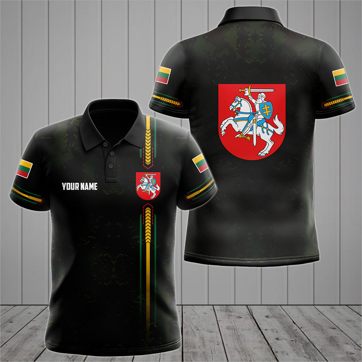 Customize Lithuania Coat Of Arms Camo Plus Unisex Adult Shirts