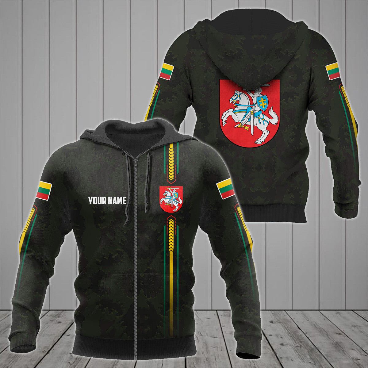 Customize Lithuania Coat Of Arms Camo Plus Unisex Adult Shirts