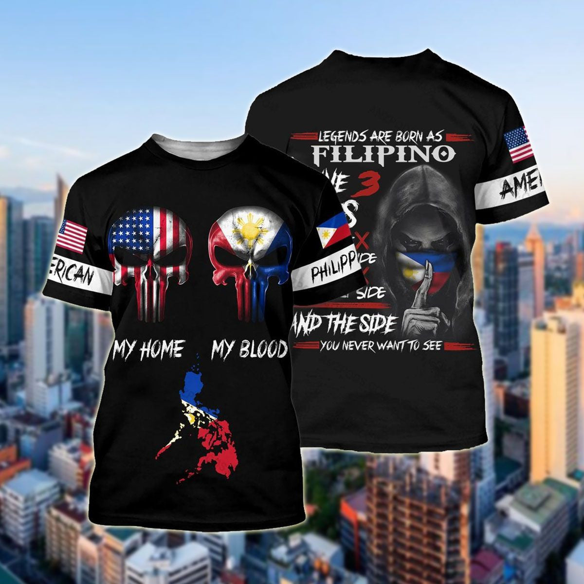 American My Home Philippinen My Blood Style Unisex-T-Shirts für Erwachsene