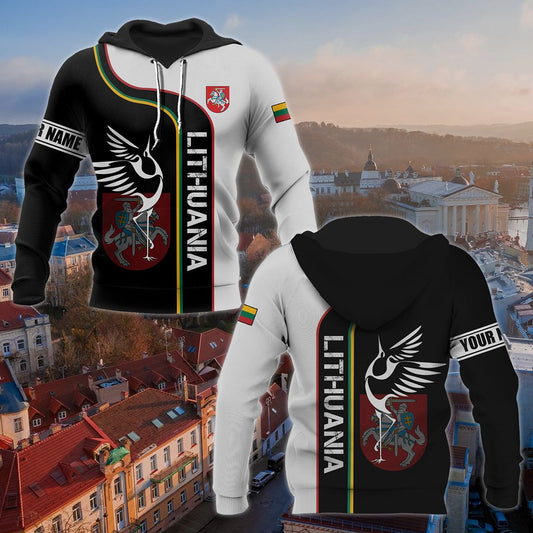 Customize Lithuania Flag Animal National Unisex Adult Hoodies