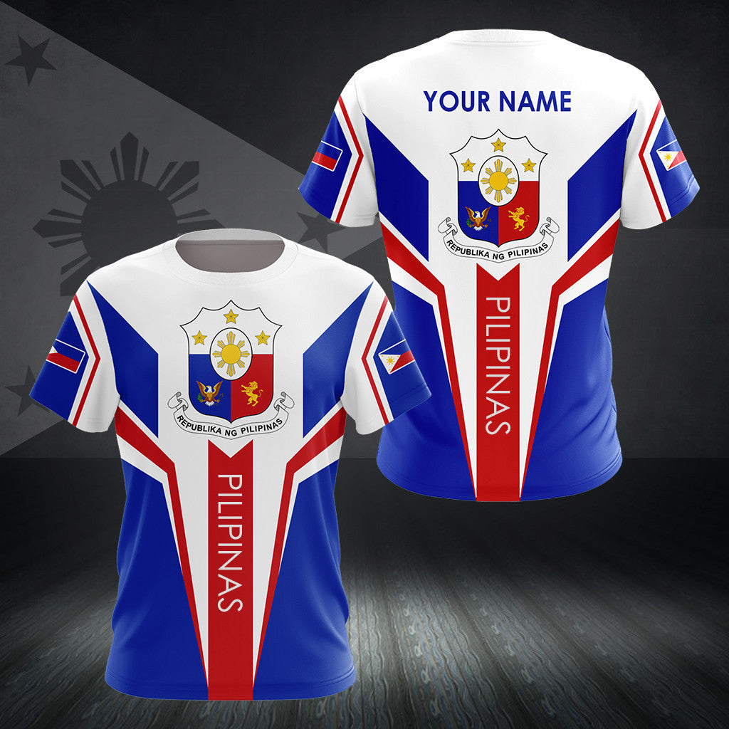 Custom Name Philippines Coat Of Arms Design Unisex Adult Shirts